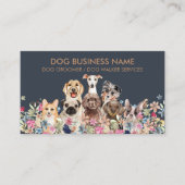 Hunde Zeichnend Blume Design Modern Einfach Visitenkarte (Vorderseite)