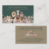 Hunde Zeichnend Blume Design Visitenkarte (Vorne/Hinten)