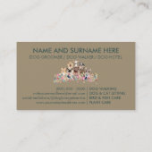 Hunde Zeichnend Blume Design Visitenkarte (Rückseite)
