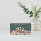 Hunde Zeichnend Blume Design Visitenkarte (Stehend Vorderseite)