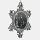 Hunde Zierbäume Jagd Hunde Kunst dekoration Schneeflocken Zinn-Ornament (Links)