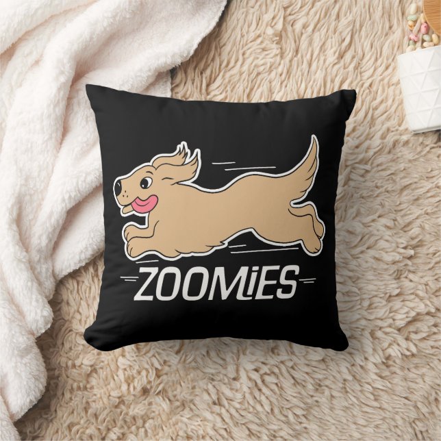 Hunde Zoomies Black Kissen (Decke)