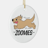 Hunde Zoomies Keramik Ornament (Rechts)