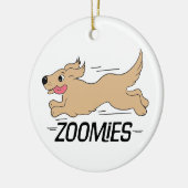 Hunde Zoomies Keramik Ornament (Links)