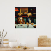 Hunde zu Abend Poster (Küche)