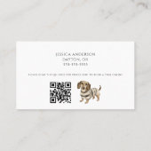 Hunde zu Fuß Haustier Sitzen Aquarell Visitenkarte (Rückseite)