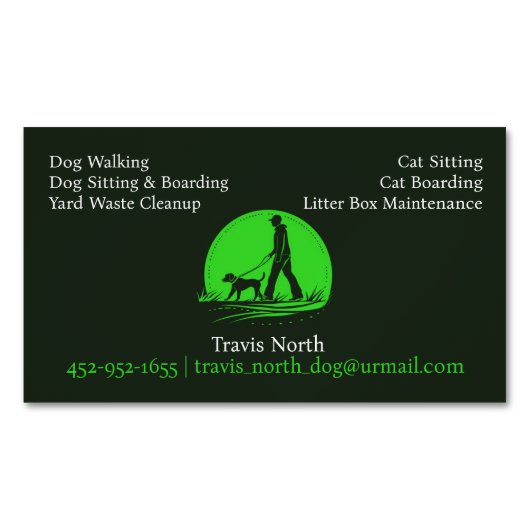 Hunde zu Fuß Haustier Sitzen Magnetische Visitenkarte (Vorderseite)