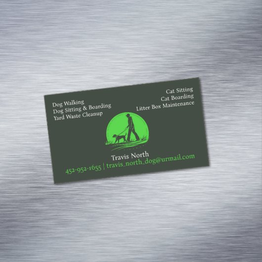 Hunde zu Fuß Haustier Sitzen Magnetische Visitenkarte (Beispiel)