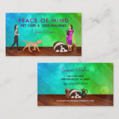Hunde zu Fuß Haustiere Sitzen Visitenkarten Visitenkarte (Vorne/Hinten)