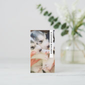 Hunde Züchter & Groomer Foto QR Code Business Card Visitenkarte (Stehend Vorderseite)