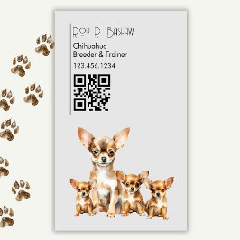 Hunde Züchter Trainer Chihuahua Tiere QR Code Magnetische Visitenkarte