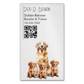 Hunde Züchter Trainer Golden Retriever QR Code Magnetische Visitenkarte (Vorderseite Vertikal)