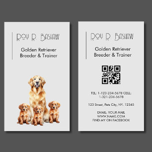 Hunde Züchter Trainer Golden Retriever QR Code Visitenkarte