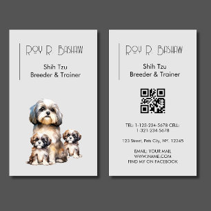 Hunde Züchter Trainer Shih Tzu Pet QR Code Canine Visitenkarte