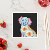 Hunde Zucker Schädeltag der toten schwarzen Napkin Serviette (Beispiel)