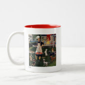 Hunde Zweifarbige Tasse (Links)