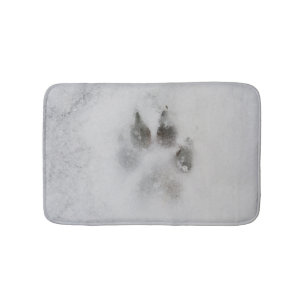 Hundeabdruck im Schnee Badematte