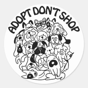 Hundeadoption-Rettungsaufkleber Runder Aufkleber