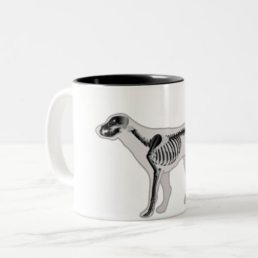 HUNDEanatomie-RÖNTGENSTRAHL-TIERARZT Zweifarbige Tasse (Vorderseite Links)