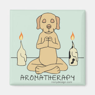 Hundearomatherapy-Meditations-lustiger Cartoon Magnet