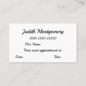 Hundeausbilder-Visitenkarte Visitenkarte (Rückseite)