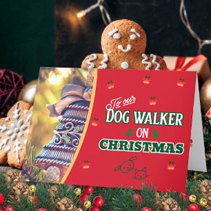 Hundeausführer an Weihnachten Pfoten Katze und Hun