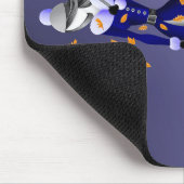 Hundeausführer Herbstblätter Blau Mousepad (Ecke)