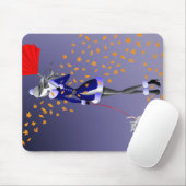 Hundeausführer Herbstblätter Blau Mousepad (Mit Mouse)