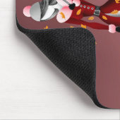 Hundeausführer Herbstblätter Rot Mousepad (Ecke)