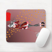Hundeausführer Herbstblätter Rot Mousepad (Mit Mouse)
