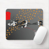 Hundeausführer Herbstblätter Schwarz  Mousepad (Mit Mouse)