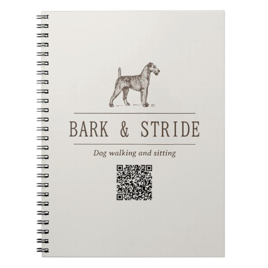 Hundeausführer-QR-Code Geschäftsbranding-Tasche Notizblock (Vorderseite)
