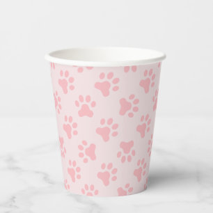 Hundebaby-Geburtstagsfeier rosa Pfotenabdrücke Pap Pappbecher