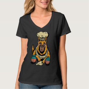 Hundebäcker ohne Inspiration mit Kuchen und Bakin T-Shirt