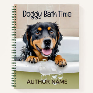 Hundebadzeit Buchcover-Inspirationsnotizbuch Notizblock