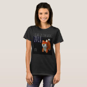 Hundebahn Jahr Shiba Welppy 3D Digital Art Geburts T-Shirt (Vorne ganz)