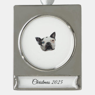 Hundebanner-Schmuck Banner-Ornament Silber