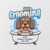 Hundebausalon Fensteraufkleber (Blatt)