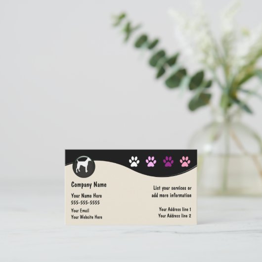 Hundebausalon Visitenkarte (Stehend Vorderseite)