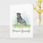 HundeBeileids-Karte - Rottweiler HundeBeileid Karte (Gelbe Blume)