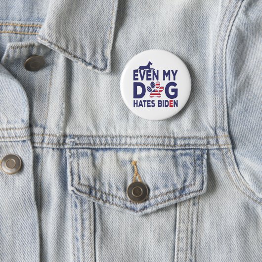 Hundebesitzer Anti Biden - selbst mein Hund hasst Button (Beispiel)