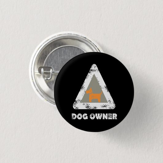Hundebesitzer Button Button Runde (Vorne & Hinten)