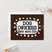 Hundebesitzer haben mehr Spaß Grußkarte Karte (Vorderseite/Rückseite Beispiel)
