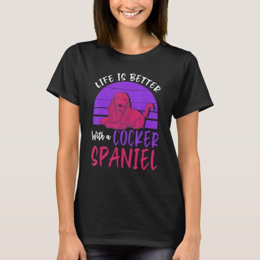 Hundebesitzer Hauseigentümer Retro Cocker Spaniel T-Shirt (Vorderseite)