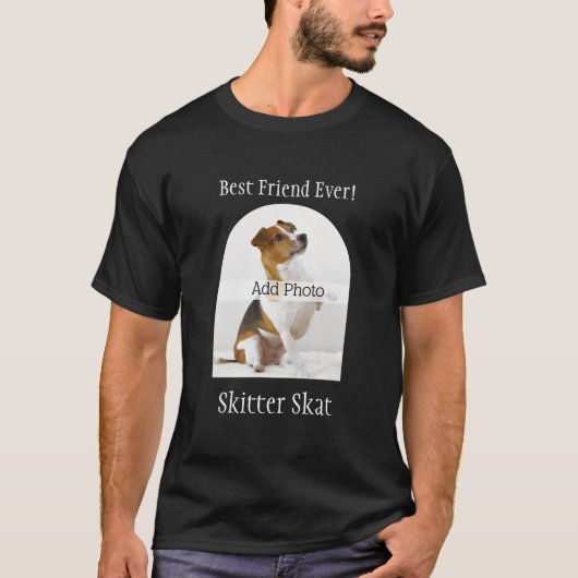Hundebesitzer Haustier Memorial Foto Name Keepake T-Shirt (Vorderseite)