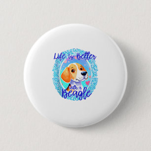 Hundebesitzer Hund Hündin Mama Beagle niedliche Fr Button