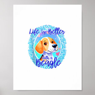 Hundebesitzer Hund Hündin Mama Beagle niedliche Fr Poster