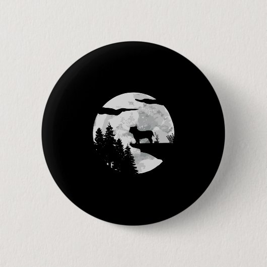 Hundebesitzer Vollmond nachts - Hundebulldog Button (Vorderseite)