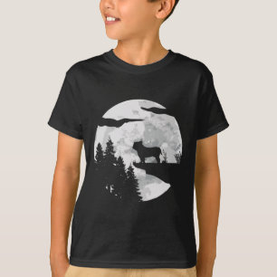 Hundebesitzer Vollmond nachts - Hundebulldog T-Shirt
