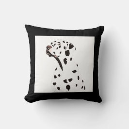 Hundebilddarstellung in Schwarz/Weiß-Dalmatiner Kissen